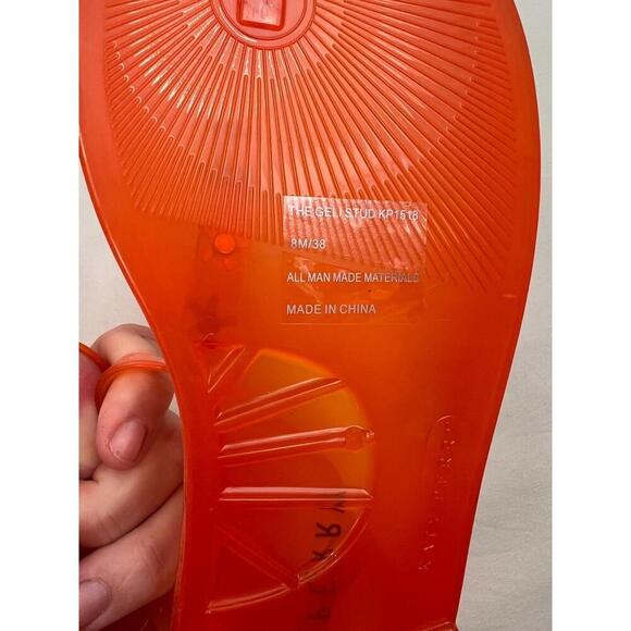 Katy Perry Sandals Size 8M Orange Jelly Star Embellished Ankle Strap Beachy Fun - Picture 6 of 8